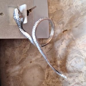 Vintage 925 Studback Drop Snake Earrings